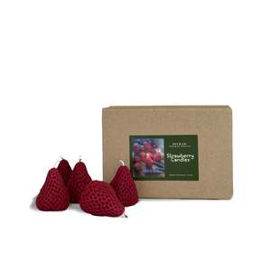 Strawberry Beeswax Candles - Set of 5