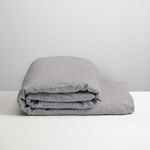 Smoke Linen Duvet Cover - Single