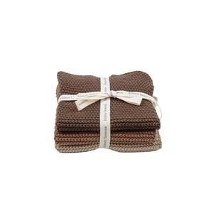 Knitted Wash Cloths - Chocolate