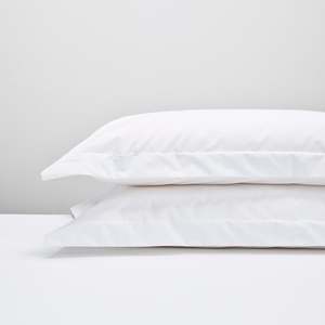 Durable Cotton: Lodge White Cotton Oxford Pillowcases - Pair