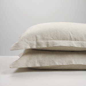 Lodge Natural Linen Oxford Pillowcase - Single