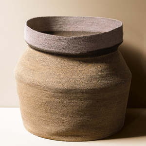 Modern Ceramic: Seagrass Tall Basket Large - Clay
