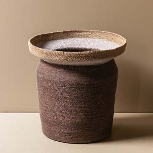 Seagrass Tall Basket Small - Cacao