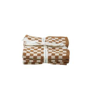 Pamper Gifts: Chekka Knitted Wash Cloths - Clay