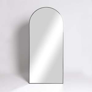 Cosy Cinnamon: Arch Floor Mirror - Black