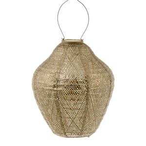 Homeware Gifts: Lantern Jar 30cm - Gold Ikat