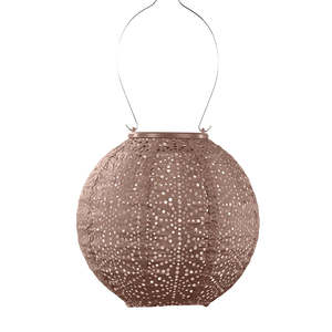 Homeware Gifts: Lantern Round 20cm - Mocha Sashiko