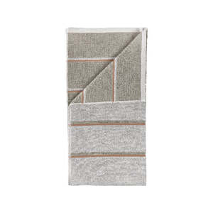 Beach Lover Gifts: Sauna Bath Towel - Soft Grey/Eucalyptus/Terracotta