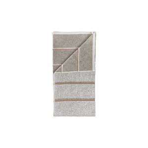 Beach Lover Gifts: Sauna Hand Towel - Soft Grey/Eucalyptus/Terracotta