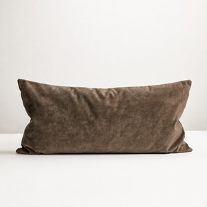 Summer Siesta: Mocha Velvet Lumbar Cushion