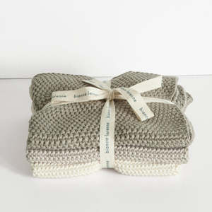 Knitted Wash Cloths - Taupe