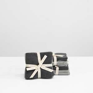 Knitted Wash Cloths - Grey