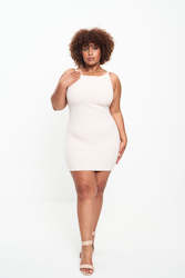 Short Dresses: CLOVER MINI DRESS (VANILLA)