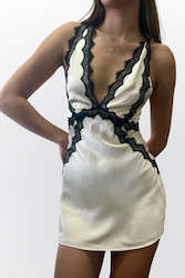 Short Dresses: CAMILLE LACE CROSS BACK MINI