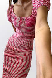 DELPHI GINGHAM DRESS (CHERRY)