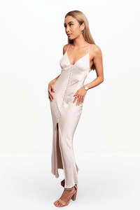 Shona Joy: LA LUNE BIAS SLIP DRESS (CREAM)