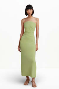 B B: MYLA STRAPLESS DRESS (LIME)