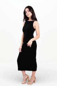B B: ARLETTE TUCK MIDI DRESS