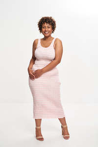 KLEIN GINGHAM MIDI DRESS