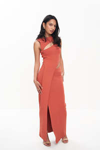 NADJA CUT OUT MAXI DRESS (CORAL)