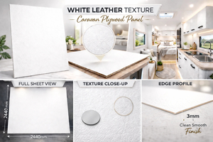 White Leather Caravan Ply 3mm Three Brothers Hamilton BuildLink