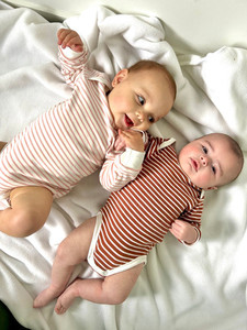 Organic Cotton Striped Long Sleeve Bodysuit Three Sisters