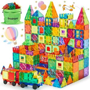 kogan: 45642: Dopyye Magnetic Building Tiles for Kids, 100 PCS Magnetic Blocks with Storage Bag, Magnet Tiles STEM Educational Magnatiles Stacking Toys Gift for Toddler Ages 3 4 5 6 7 8 9
