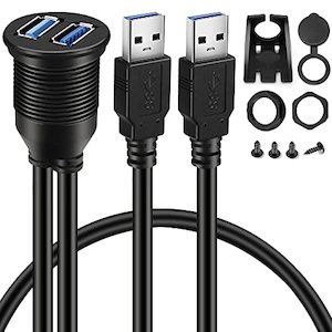 BATIGE 2-Port USB 3.0 Extension Cable (Male to Female) - 3ft for Trucks, Boats, &hellip;