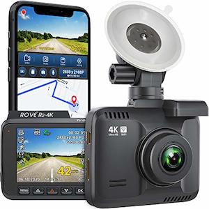 Consumer Electronics: Rove R2-4K Dash Cam with Built-in WiFi, GPS, 2160P UHD, 2.4" LCD, 150° Wide Angle, WDR, and Night Vision