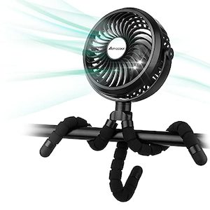 Battery Operated Stroller Fan [Flexible Tripod Clip On, 3 Speeds, Rotatable] - H&hellip;