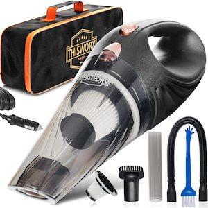 ThisWorx 12V Car Vacuum Cleaner (3 Attachments, 16 Ft Cord & Bag) - Portable, Hi&hellip;