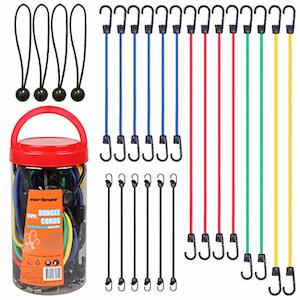 Automobiles Motorcyles: Cartman Bungee Cord Assortment (24 Pieces) - 10"/18"/24"/32"/40" Cords + 8" Canopy/Tarp Ball Ties