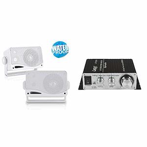 Marine Electronics: Pyle PLMR24 3-Way Outdoor Weatherproof Speaker Set (White)