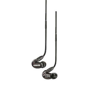 Earbud Headphones: Shure SE215-K Professional Sound Isolating Earphones with Single Dynamic MicroDriver and Secure In-Ear Fit - Black (100 Chars)