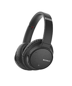 Over Ear Headphones: Sony WHCH700N Noise-Cancelling Wireless Bluetooth Headphones with Microphone and Alexa Voice Control (Black)