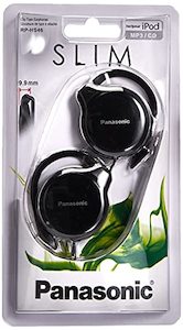 On Ear Headphones: Panasonic RP-HS46E-K Slim Clip-On Earphones (Black)