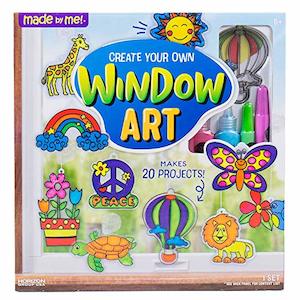 Arts Crafts: Create Window Art Set by Horizon Group USA - 12 Suncatchers, Acetate, Paint & Suction Cups (Assorted Colors)