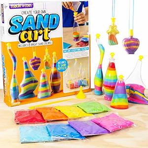 Arts Crafts: Horizon Group USA Create Your Own Sand Art DIY Kit: Includes 4 Bottles, 2 Pendent Bottles, 8 Bright Sand Colors, Designing Tool & More (Multicolored)
