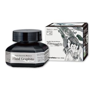 Arts Crafts: Kuretake ZIG FLUID GRAPHITE Paint 60ml [Metallic Black] for Craft, Art, Illustration, Dip Pen, Calligraphy, Lettering and Journaling (Made in Japan)