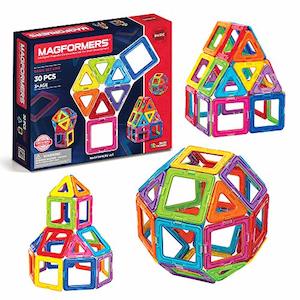 Building Toys: Magformers Basic Set (30 pieces) Rainbow Magnetic Building Blocks, STEM Toy (63076)