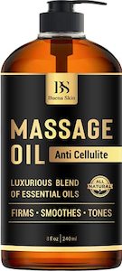 Bath Bathing Accessories: Buena Skin Cellulite Treatment Massage Oil (8 oz) – 100% Natural Ingredients, Targets Unwanted Fat Tissue - Penetrates 6X Deeper Than Cream