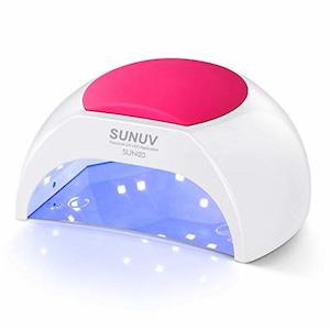 Foot Hand Nail Care: SUNUV 48W UV LED Nail Dryer Light for Gel Nail Polish Manicure, 4 Timer Setting Sensor (SUN2C with one Pink Pad)