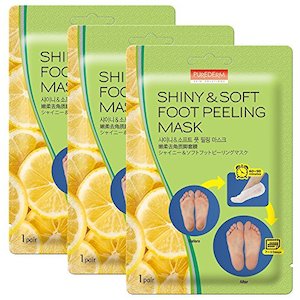 Foot Hand Nail Care: Purederm Foot Peel Spa Mask Set with Sunflower Seed Oil and Lemon Extract (3-Pack), Removes Calluses and Dead Skin in 2 Weeks for Men & Women.