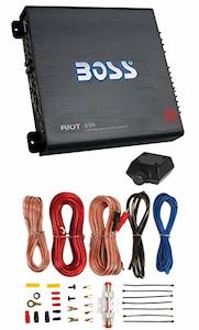 Dual Channel Speakers: BOSS Audio Systems R2504 1000W 4-Channel Car Power Amplifier with Remote and AKS8 Wiring Kit