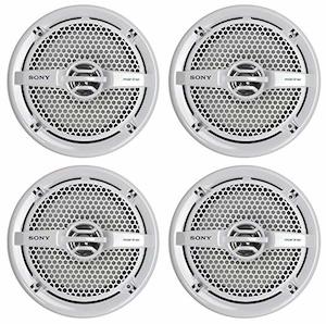 Coaxial Speakers: Sony XS-MP1611 6.5in 280W 4? Dual Cone Marine Audio Stereo Speakers (2 Pairs), White Polypropylene Woofer Cone
