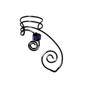 Earrings: Inara Purple Crystal Ear Cuff Festival Jewelry (No Piercing)
