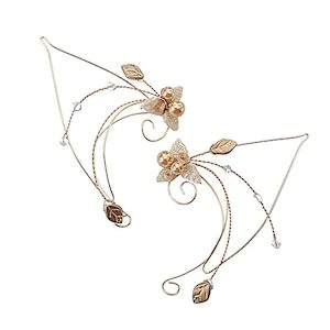 Earrings: Golden Crystal Elf Ear Cuffs (Pair)