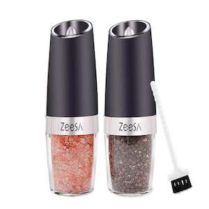 Kitchen 1: Electric Salt and Pepper Grinder Set, Battery Powered, Automatic Operation, Gravity Lock, Pepper Mill and Salt Grinder with LED Light  (Refillable)