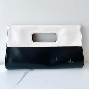 Bags Purses: Retro Black and White Leather Purse