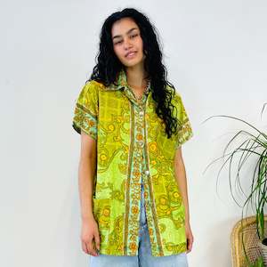 Vintage Patterned Cotton Shirt (L-XL)
